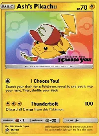 Carta Ash's Pikachu illustrata da 2017 Pikachu Project