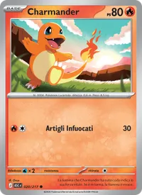 Carta Charmander illustrata da Orca