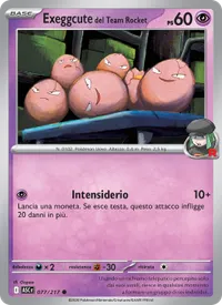 Carta Exeggcute del Team Rocket illustrata da Gapao