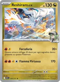 Carta Reshiram di N illustrata da rika
