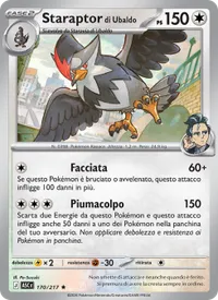 Carta Staraptor di Ubaldo illustrata da Po-Suzuki